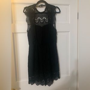 free people crochet lace overlay shift dress